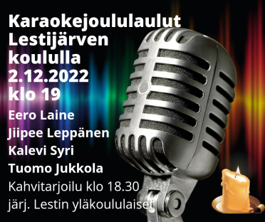 Karaokejoululaulut pe 2.12. klo 19.00 Lestin koululla